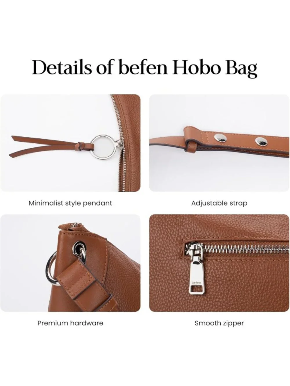 Trendy Genuine Leather Hobo Bag for Women | Soft Crossbody Shoulder Purse with